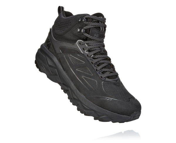 Hoka One One Challenger Mid GORE-TEX Mens UK - Black Hiking Boots - FAXMS6438